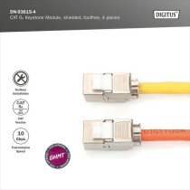 CAT 6A Keystone Module Shielded - Tool-Free - 4 Pieces — Buy in Cyprus with Fast Delivery