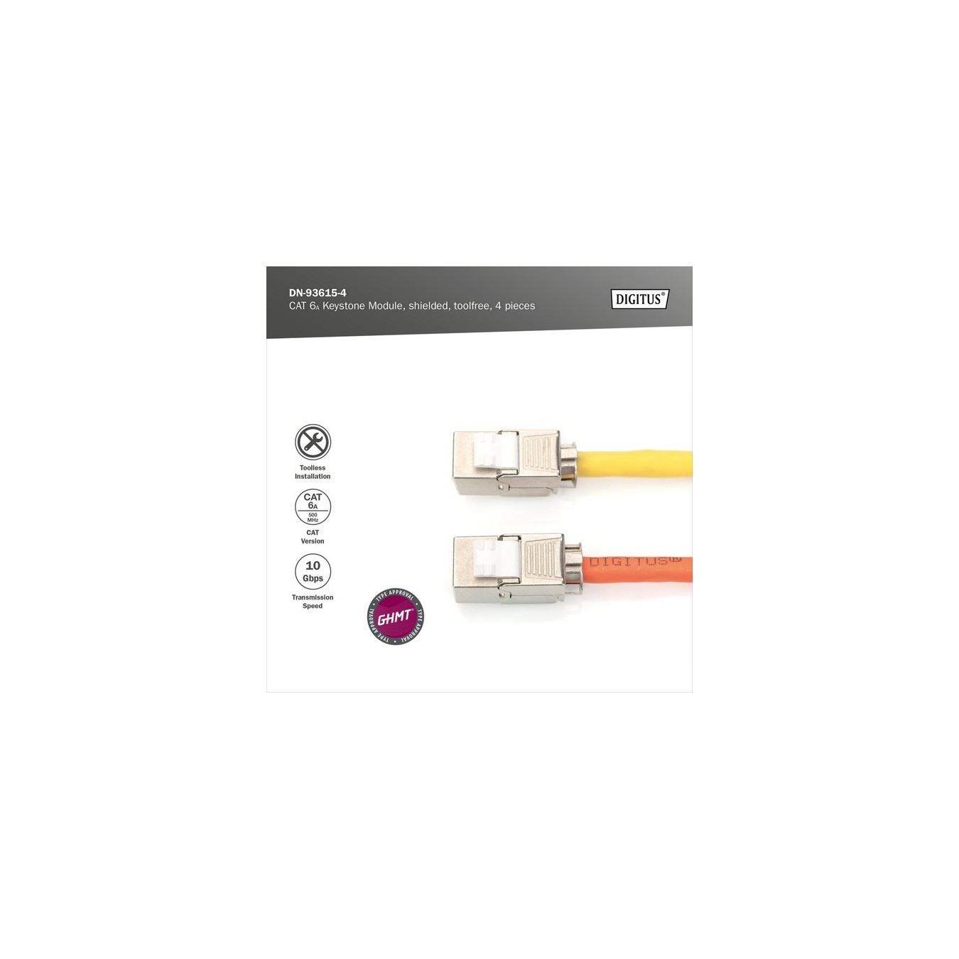CAT 6A Keystone Module Shielded - Tool-Free - 4 Pieces — Buy in Cyprus with Fast Delivery