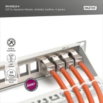 CAT 6A Keystone Module Shielded - Tool-Free - 4 Pieces — Buy in Cyprus with Fast Delivery
