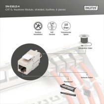 CAT 6A Keystone Module Shielded - Tool-Free - 4 Pieces — Buy in Cyprus with Fast Delivery