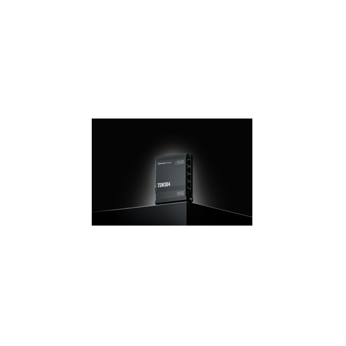 Teltonika TSW304 - 4-Port Gigabit Industrial Switch, Passive PoE, Black Aluminum, DIN-rail/Wall-mount