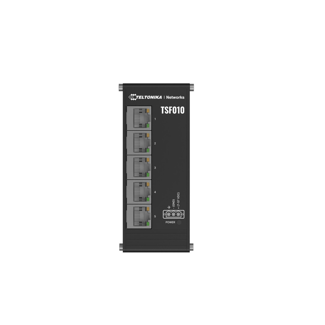 Teltonika TSF010 - Unmanaged 5x 10/100 Mbps Ethernet Switch - DIN-rail, Black, Flat Design — Buy in Cyprus with Fast Delivery