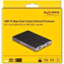 External USB Type-C dual combo enclosure - 2 x M.2 N — Buy in Cyprus with Fast Delivery