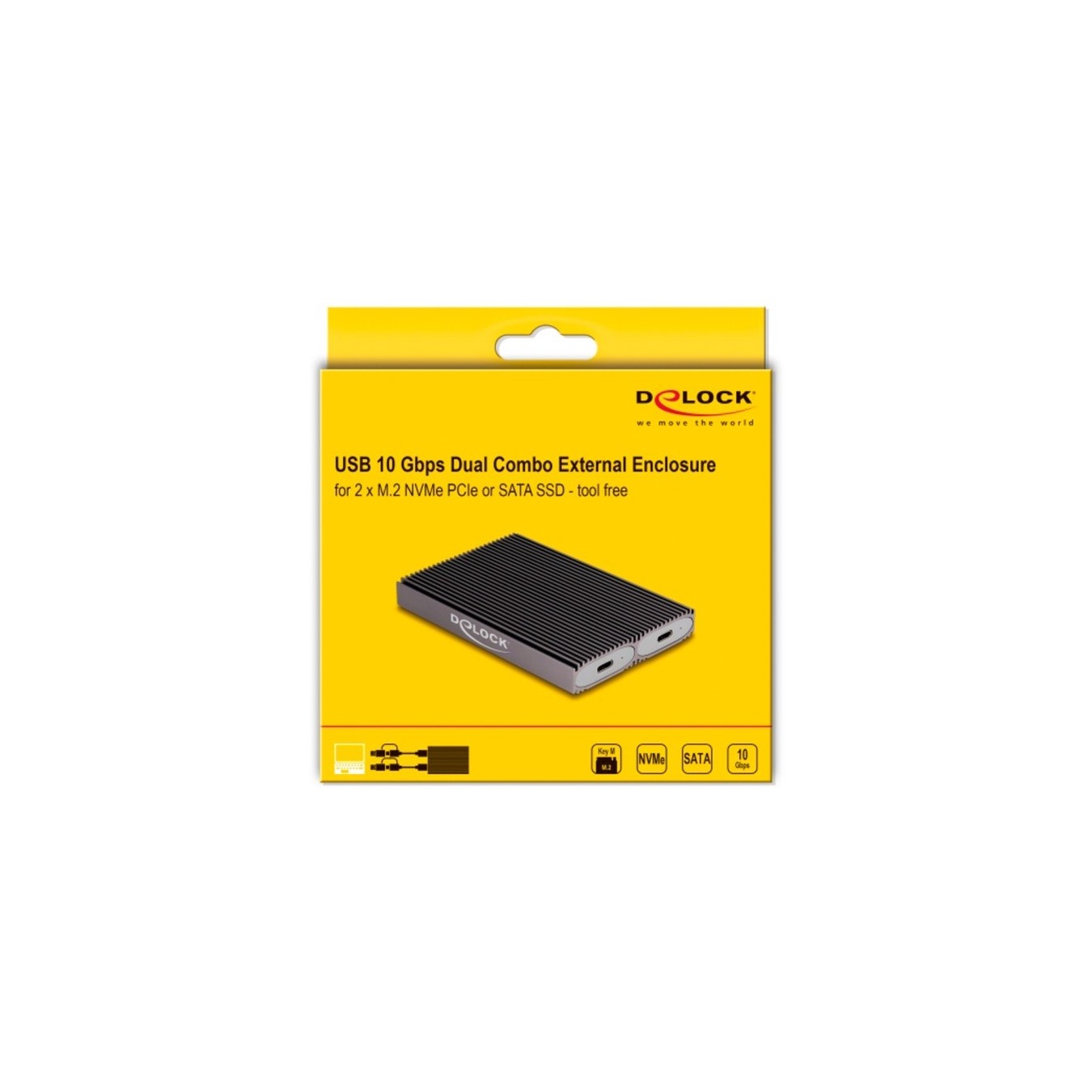 External USB Type-C dual combo enclosure - 2 x M.2 N — Buy in Cyprus with Fast Delivery