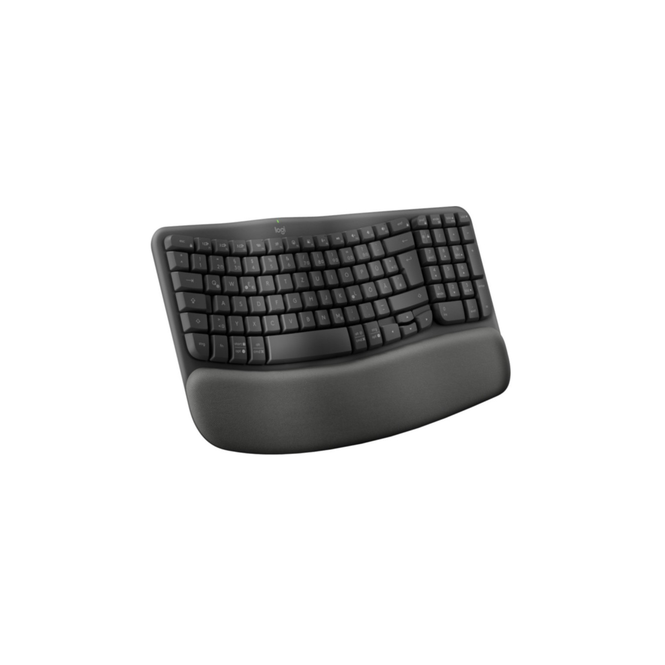 Logitech Wave Keys for Business - 920-012327 - Wireless Graphite, German QWERTZ, Bluetooth 5.1, 256KB Memory, Ergonomic