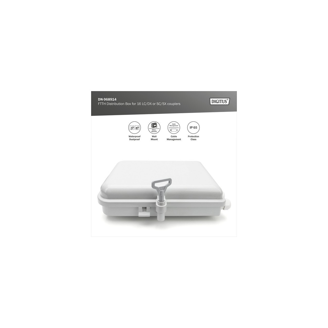FTTH distribution box - for 16 LC DX or SC SX couplings, splice box — Buy in Cyprus with Fast Delivery