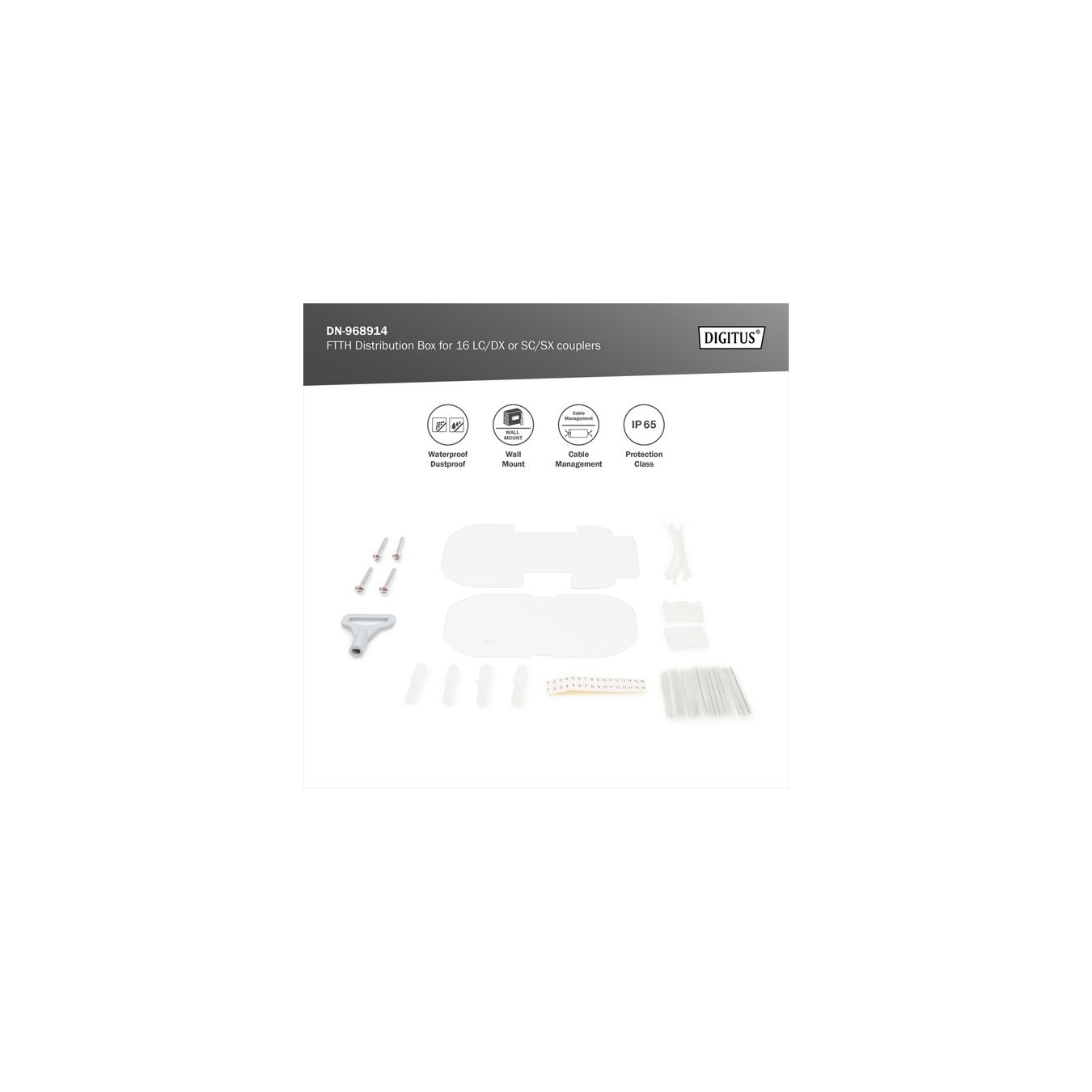 FTTH distribution box - for 16 LC DX or SC SX couplings, splice box — Buy in Cyprus with Fast Delivery