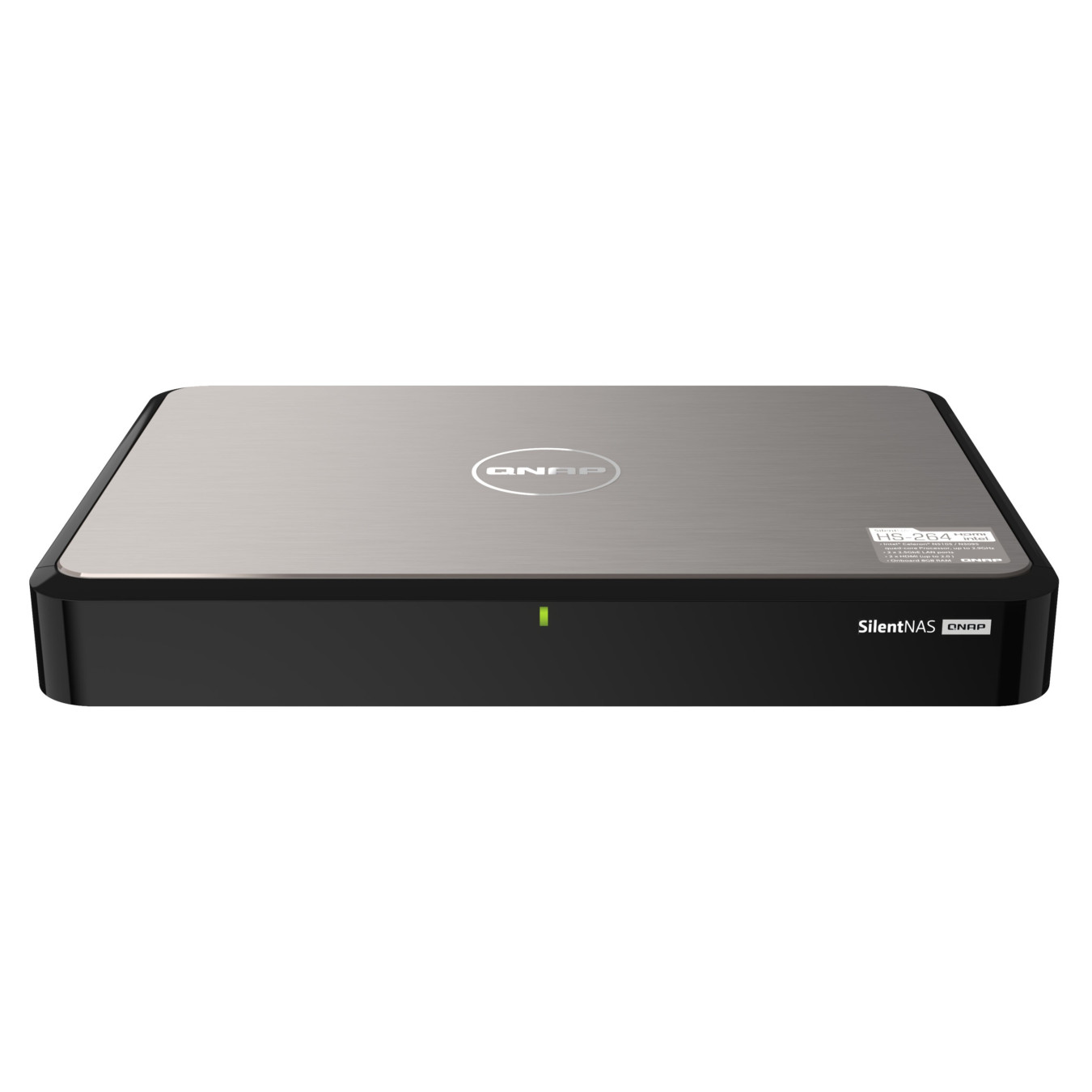 QNAP HS-264 NAS Server - HS-264 - Black, 8GB RAM, Intel Celeron N5105 2.0–2.9GHz, 2-bay HDD/SSD, 2x2.5GbE, HDMI 2.0
