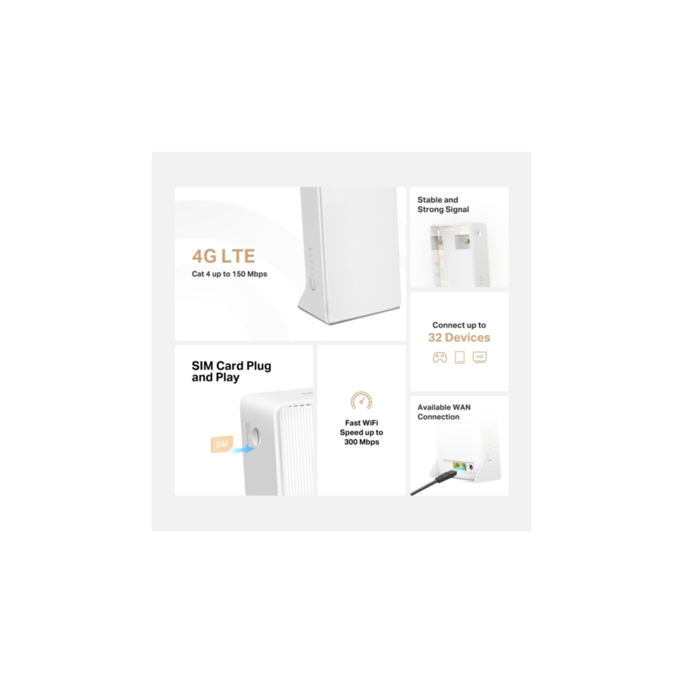 Mercusys MB110-4G - 4G LTE N300 Router, Single-Band 2.4GHz, Nano‑SIM Plug & Play — Buy in Cyprus with Fast Delivery