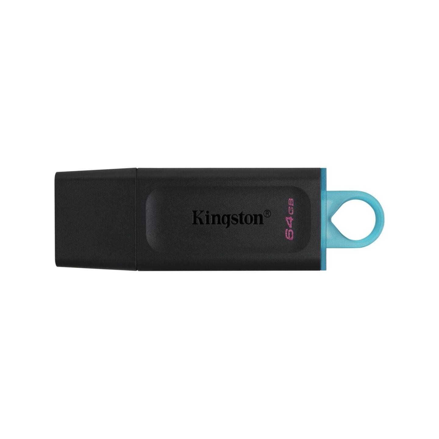 Kingston DataTraveler Exodia DTX - 64GB USB 3.2 Gen 1 Flash Drive - Black/Turquoise, USB-A, Key Ring