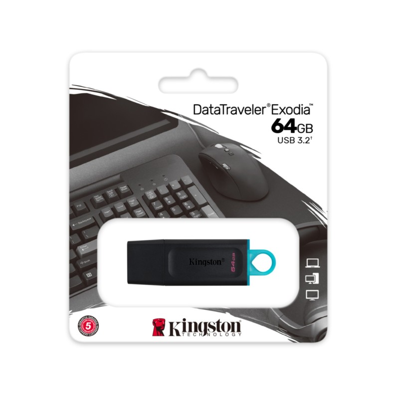 Buy Kingston DataTraveler Exodia DTX - 64GB USB 3.2 Gen 1 Flash Drive - Black/Tu... in Cyprus, Nicosia, Limassol, Larnaka, Pafos