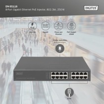 Digitus DN-95118 8-Port Gigabit PoE Injector - 802.3bt 250W | Armenius Store