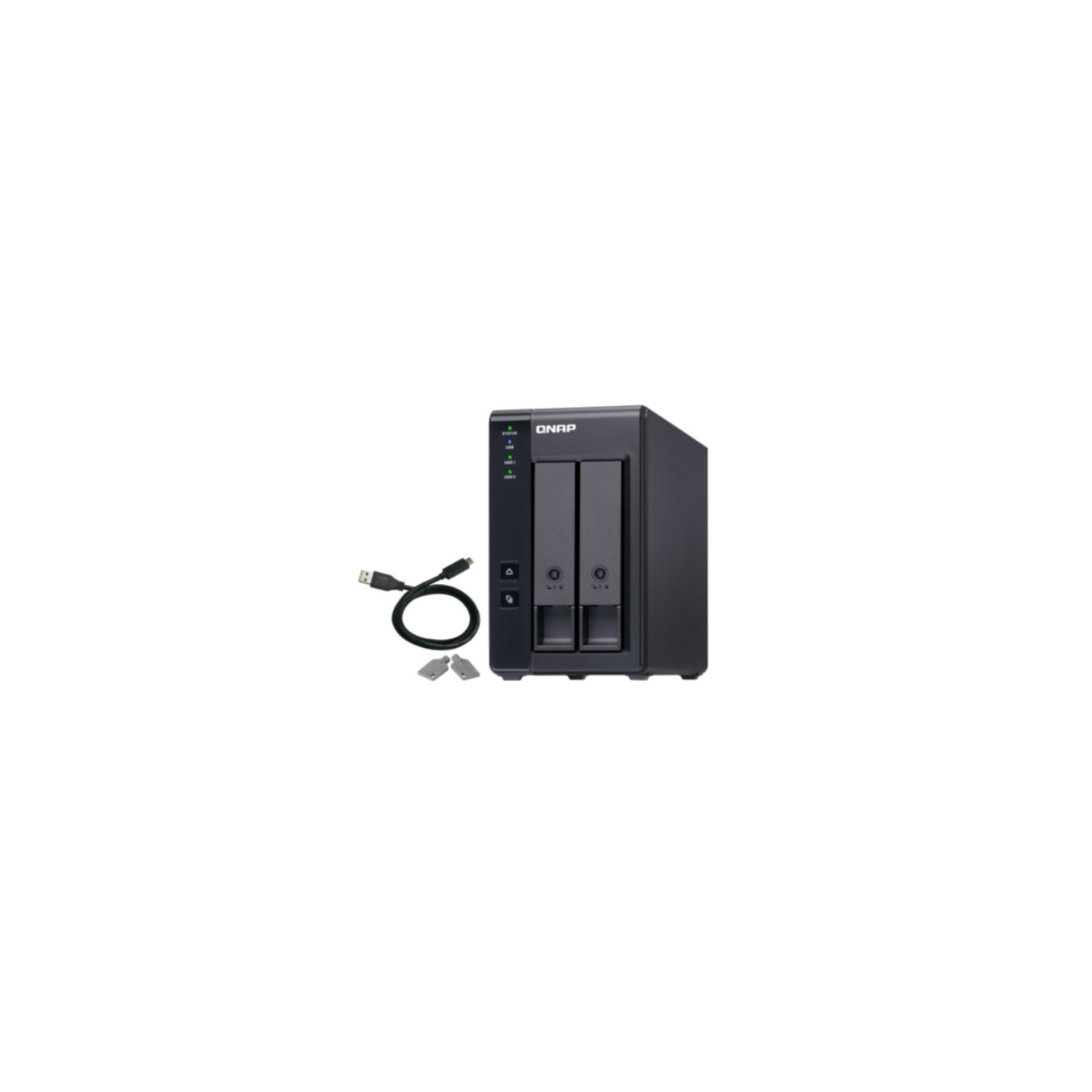 QNAP TR-002 - 2-Bay SATA RAID Enclosure (RAID 0/1/JBOD), USB 3.2 Gen2 Type-C, Black — Buy in Cyprus with Fast Delivery