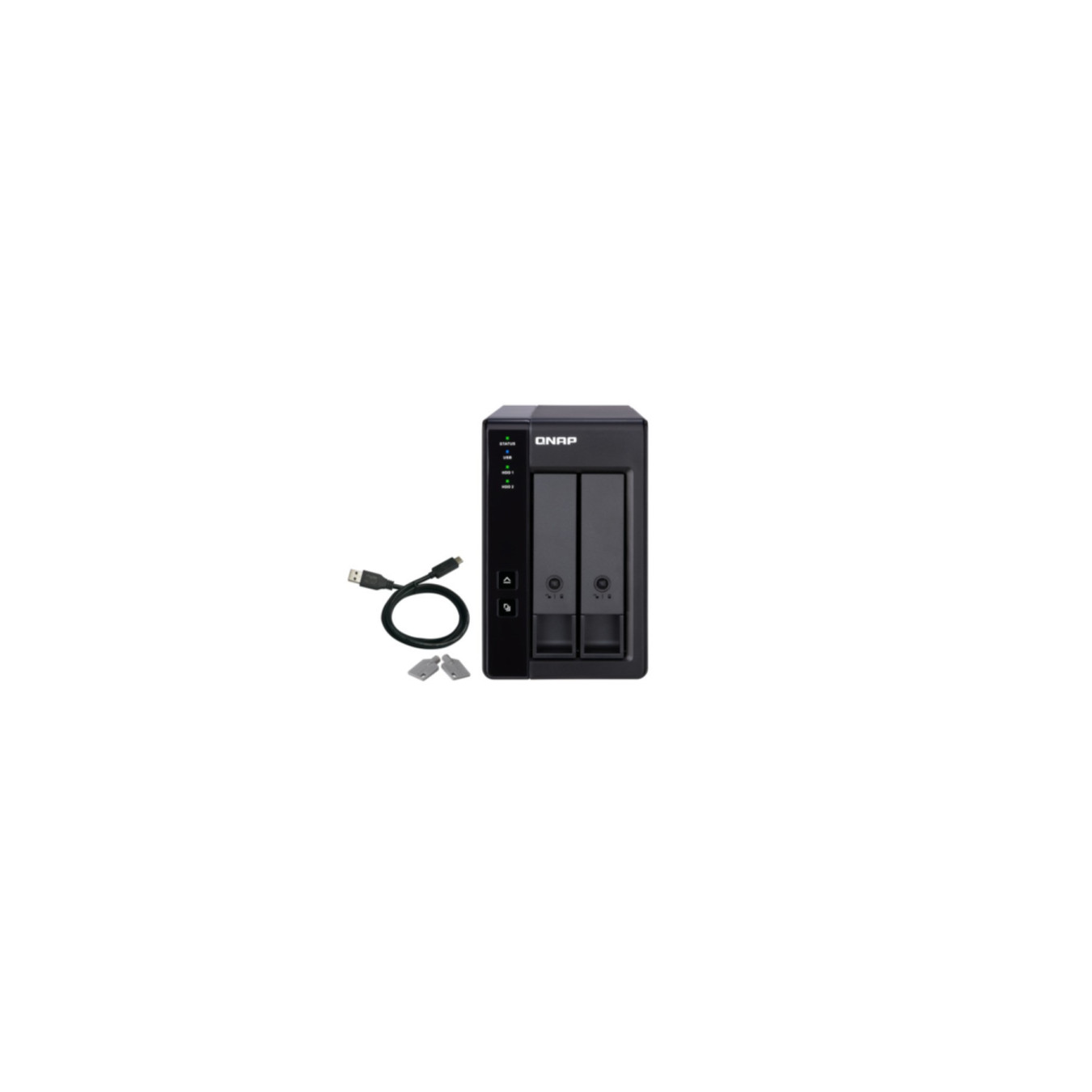 QNAP TR-002 - 2-Bay SATA RAID Enclosure (RAID 0/1/JBOD), USB 3.2 Gen2 Type-C, Black — Buy in Cyprus with Fast Delivery