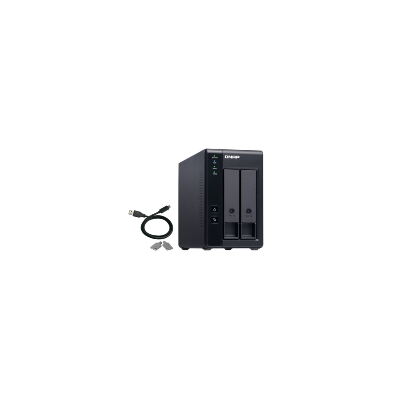 QNAP TR-002 - 2-Bay SATA RAID Enclosure (RAID 0/1/JBOD), USB 3.2 Gen2 Type-C, Black — Buy in Cyprus with Fast Delivery