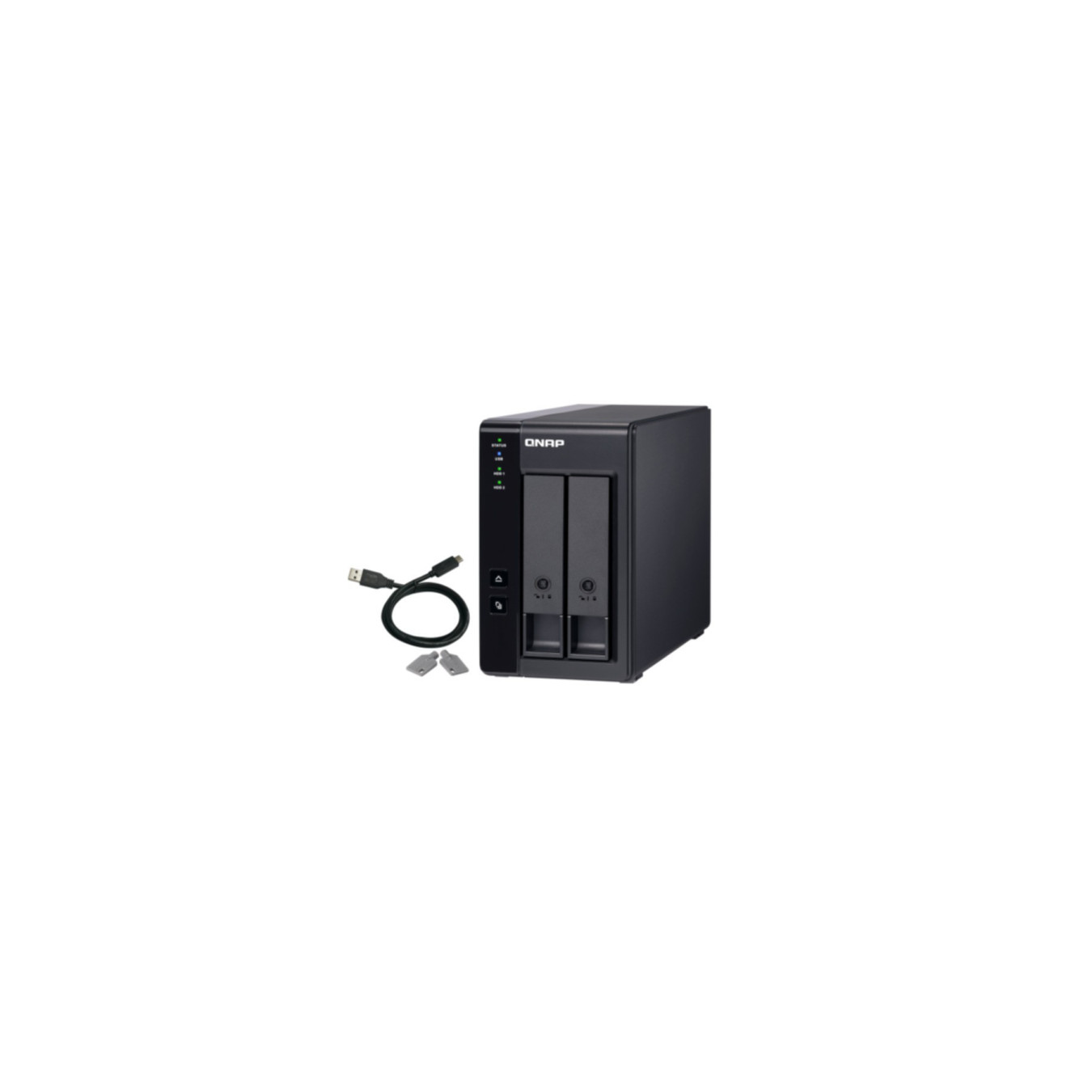 QNAP TR-002 - 2-Bay SATA RAID Enclosure (RAID 0/1/JBOD), USB 3.2 Gen2 Type-C, Black — Buy in Cyprus with Fast Delivery