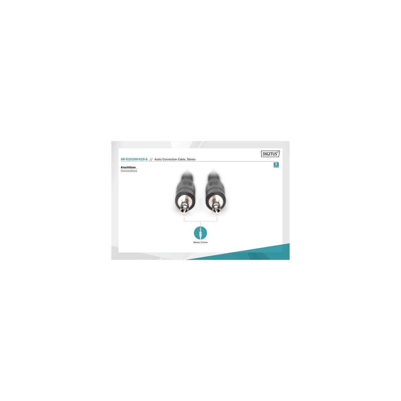 Audio connection cable - 3.5mm jack, stereo — Buy in Cyprus with Fast Delivery