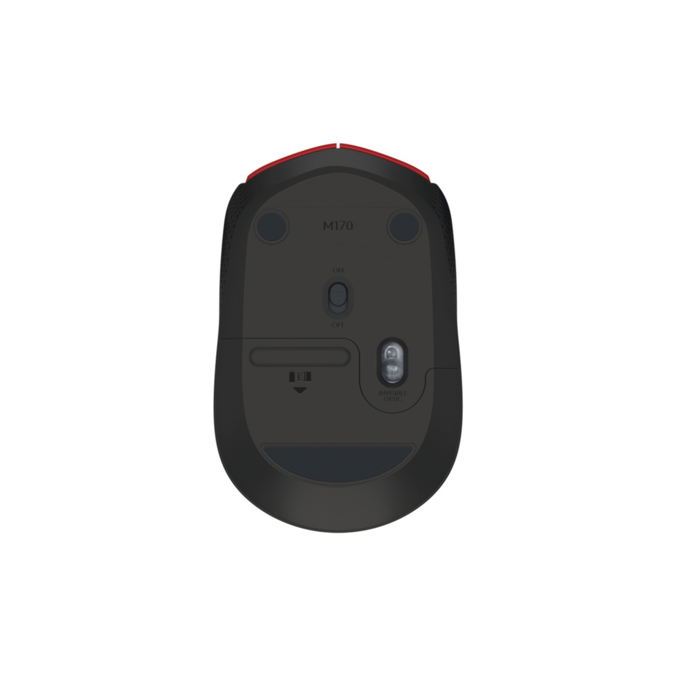 Logitech M171 Wireless Mouse - 910-004641 - Ambidextrous Red, 1000 DPI, 2.4GHz Nano USB Receiver, AA Battery