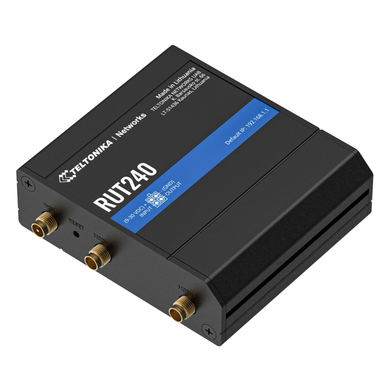 Teltonika RUT240 Wireless Router - RUT240 - Industrial LTE router, Black, Wi-Fi 4 (2.4 GHz), Fast Ethernet