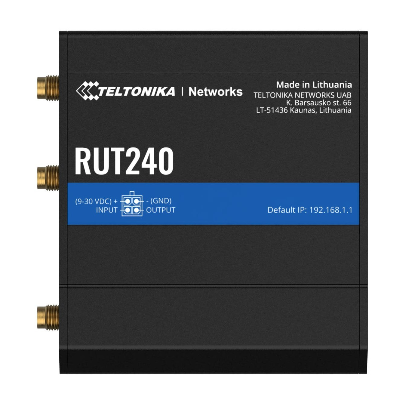 Teltonika RUT240 Wireless Router - RUT240 - Industrial LTE router, Black, Wi-Fi 4 (2.4 GHz), Fast Ethernet