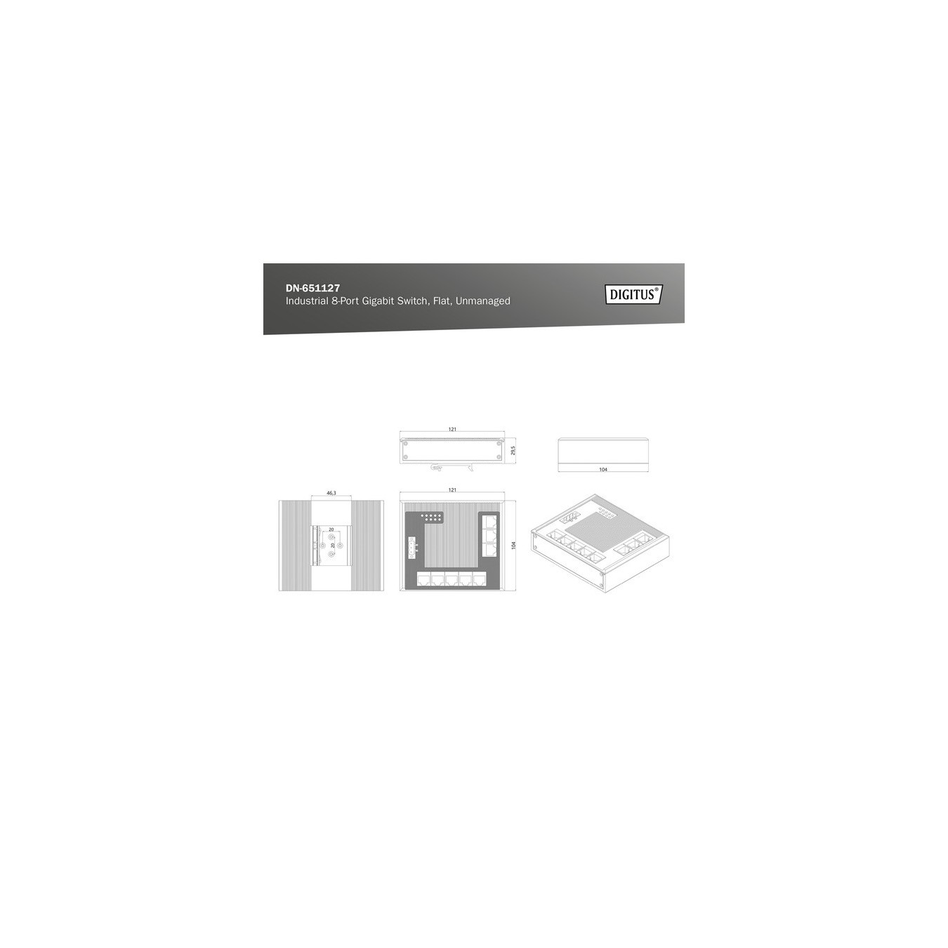8P G Ethernet Network Switch, Flat, Industrial UNM — Buy in Cyprus with Fast Delivery