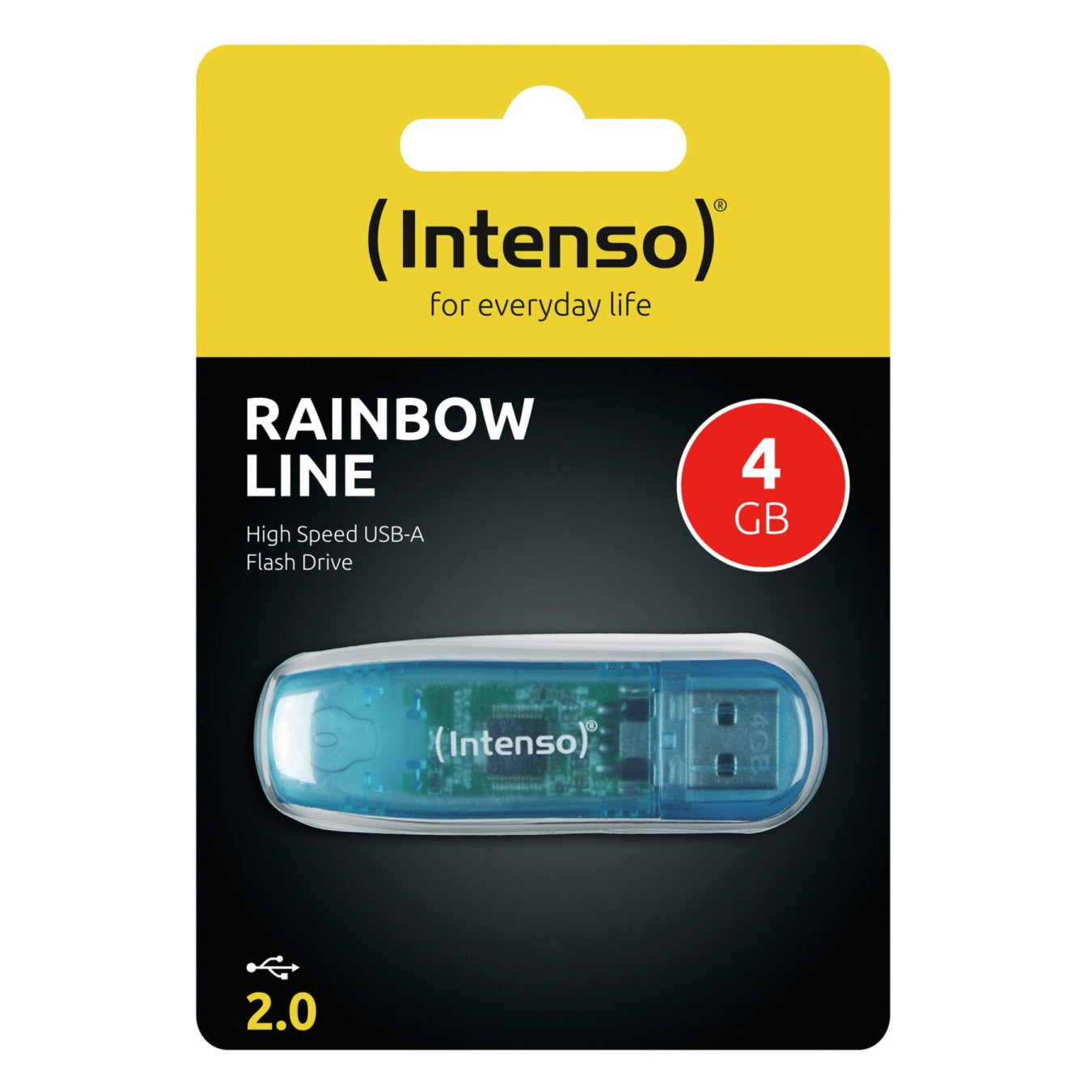 Intenso Rainbow Line USB Flash Drive - 3502450 - Blue, 4GB, USB 2.0 — Buy in Cyprus with Fast Delivery