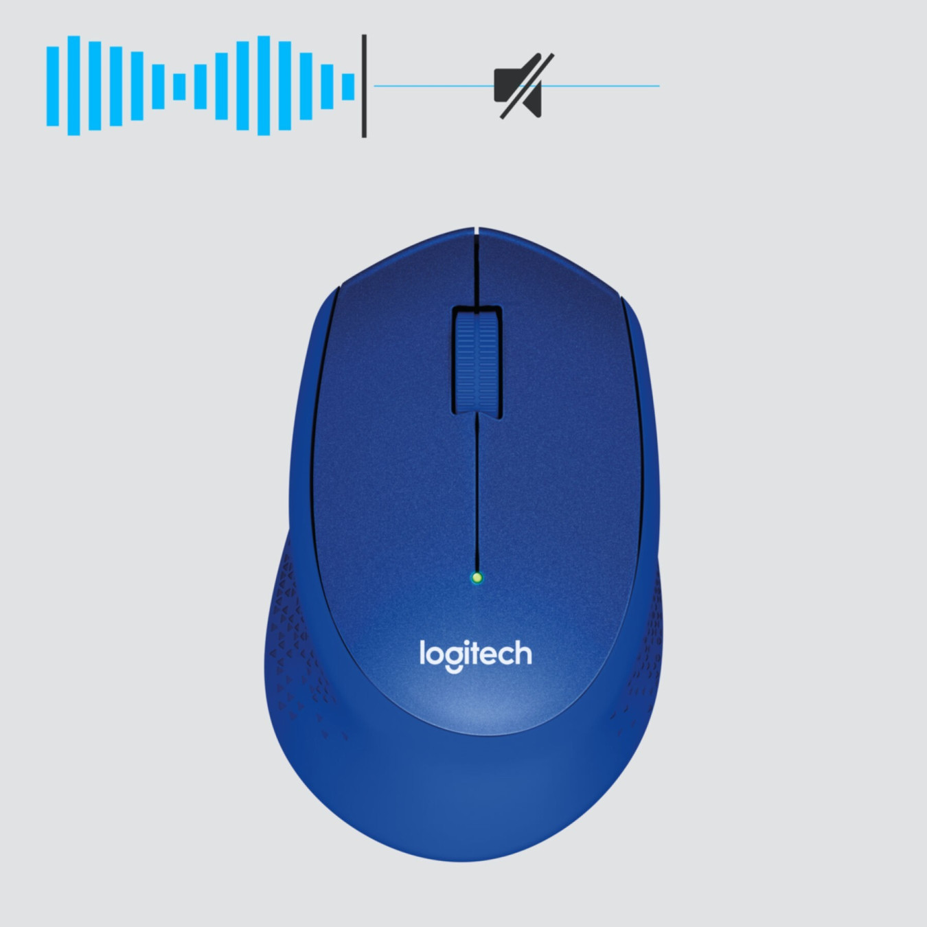 Logitech M330 Silent Plus - 910-004910 - Blue Wireless Optical Mouse, Right‑Hand, Silent Clicks