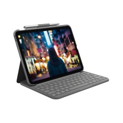 Buy Logitech Slim Folio Keyboard Case - 920-011423 - Oxford Grey, German QWERTZ,... in Cyprus, Nicosia, Limassol, Larnaka, Pafos
