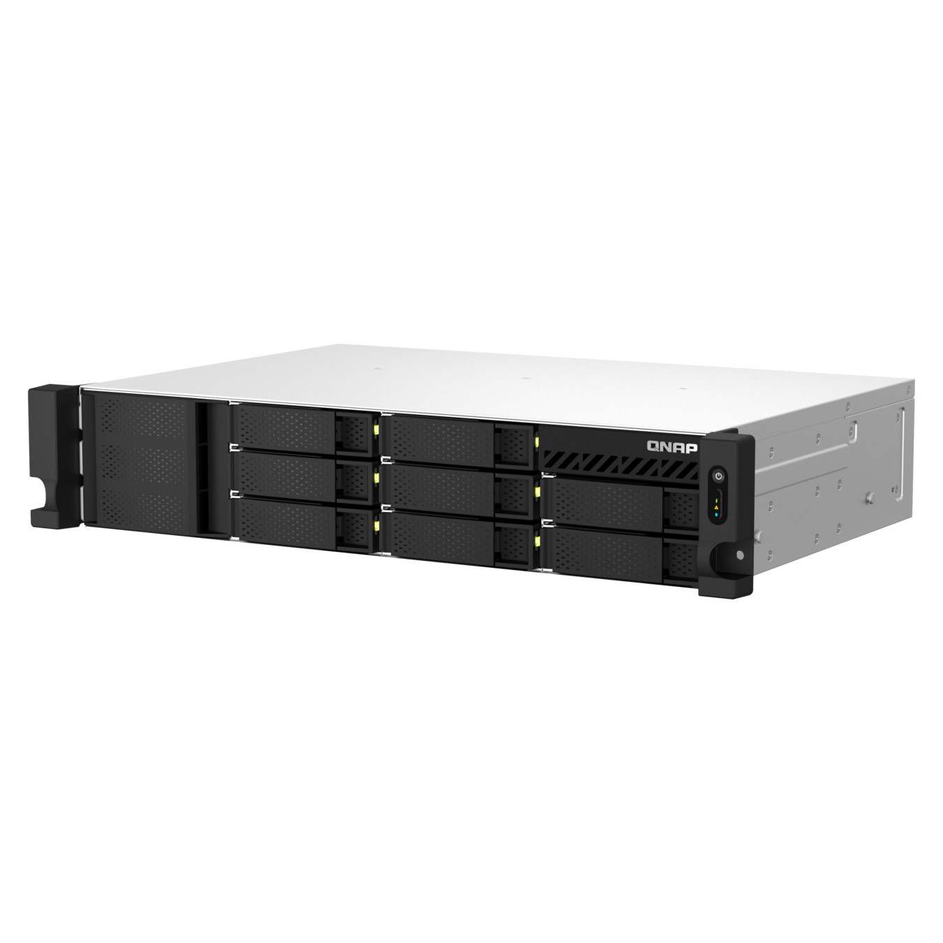 QNAP TS-873AeU-RP - 8-Bay 2U Short-Depth NAS, AMD Ryzen V1500B 2.2GHz Quad-Core, Dual 2.5GbE, 2x M.2 NVMe, Redundant PSU