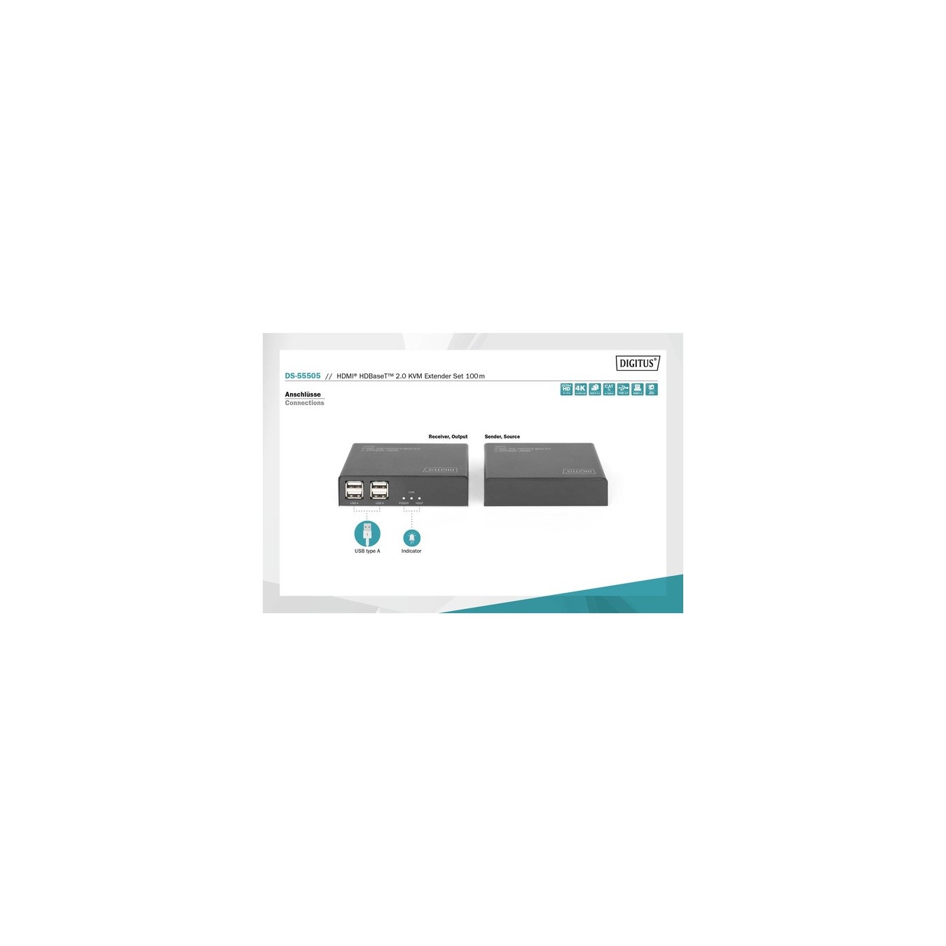 4K HDBaseT 2.0 HDMI KVM Extender Set, HDMI extension — Buy in Cyprus with Fast Delivery