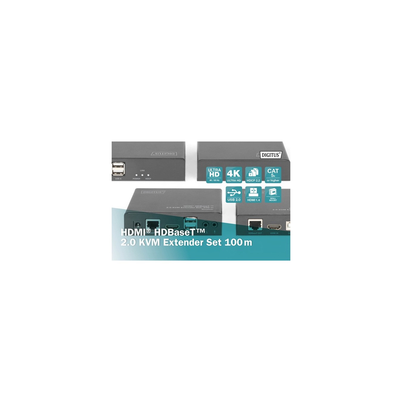 4K HDBaseT 2.0 HDMI KVM Extender Set, HDMI extension — Buy in Cyprus with Fast Delivery