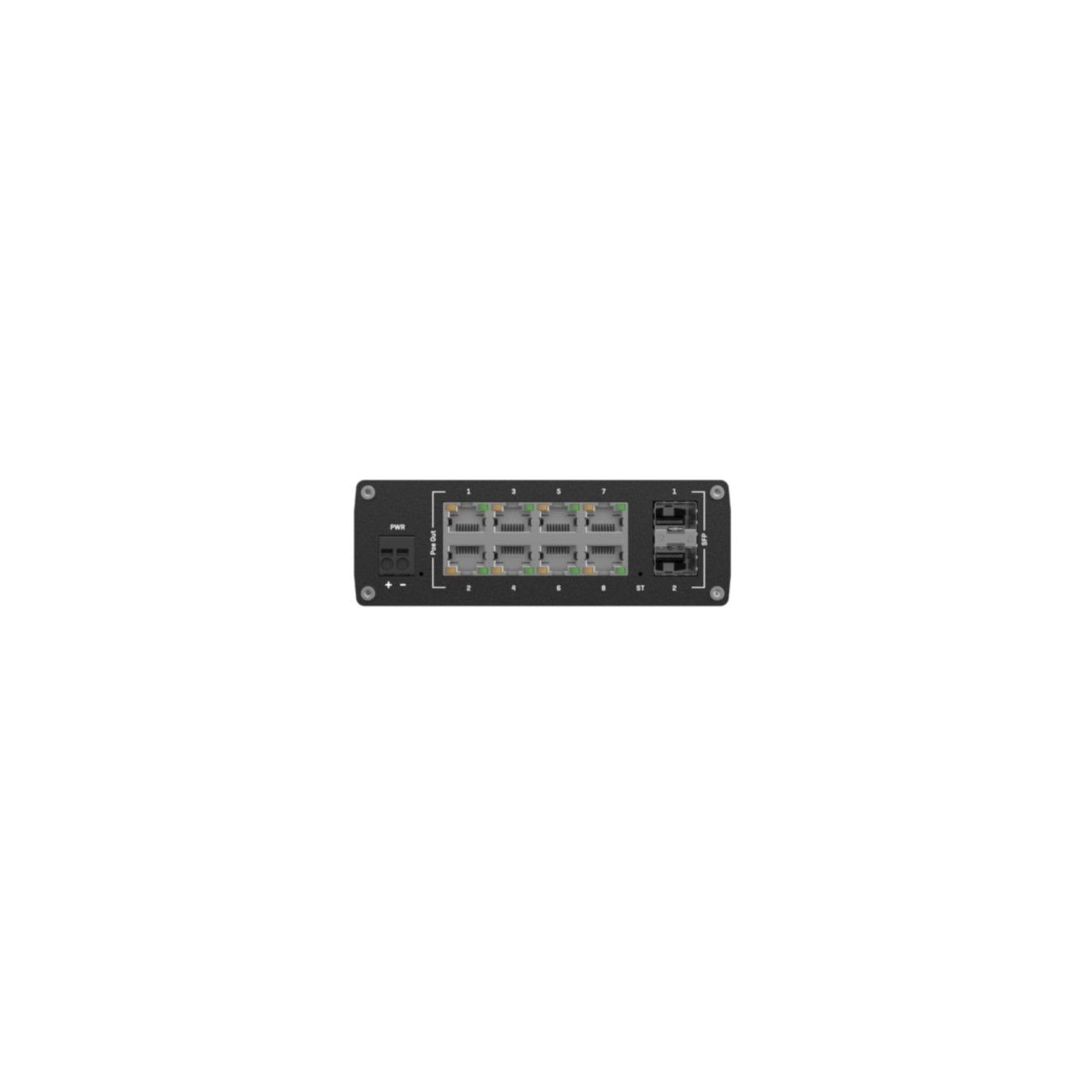 Teltonika TSW202 - 8-Port Gigabit Managed L2 PoE Switch, 240W Total, DIN-Rail, IP30 (Aluminium/Blue)