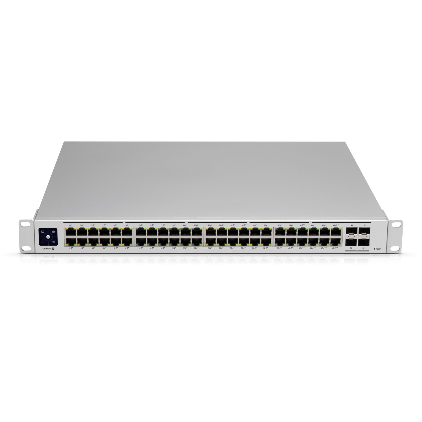 Ubiquiti UniFi USW-PRO-48-POE - 48-Port Gigabit Switch, 40 PoE+ Ports, 600W Budget, 4x10G SFP+, Silver, 1U