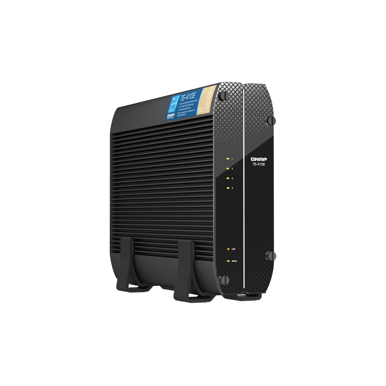 QNAP TS-410E-8G - 4-Bay Fanless NAS - Intel Celeron J6412 2.6GHz, 8GB RAM, 2.5GbE, 4x 2.5-inch SSD