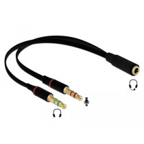 Headset Adapter - 1x3.5mm jack socket to 2x3.5mm 3-pin jack plug — Buy in Cyprus with Fast Delivery