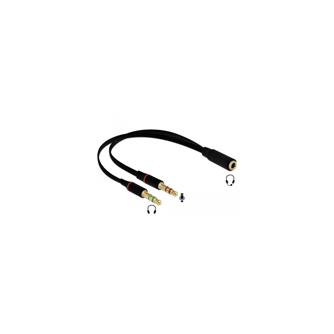 Headset Adapter - 1x3.5mm jack socket to 2x3.5mm 3-pin jack plug — Buy in Cyprus with Fast Delivery