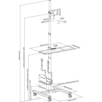 Mobile workplace with height adjustment, work table - height adjustment — Buy in Cyprus with Fast Delivery
