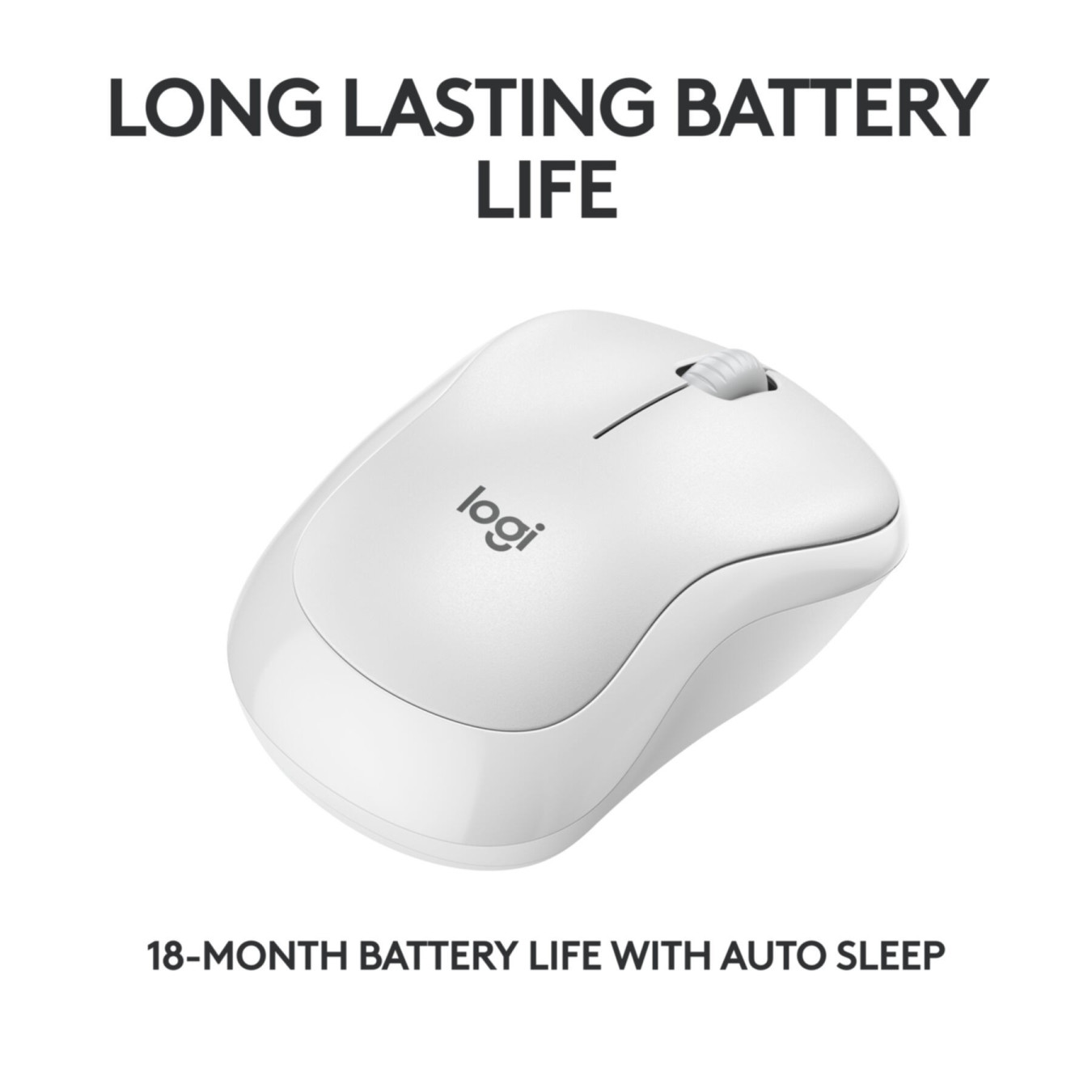 Logitech M240 Bluetooth - 910-007120 - Wireless Travel Mouse, Ambidextrous, Silent Click, White