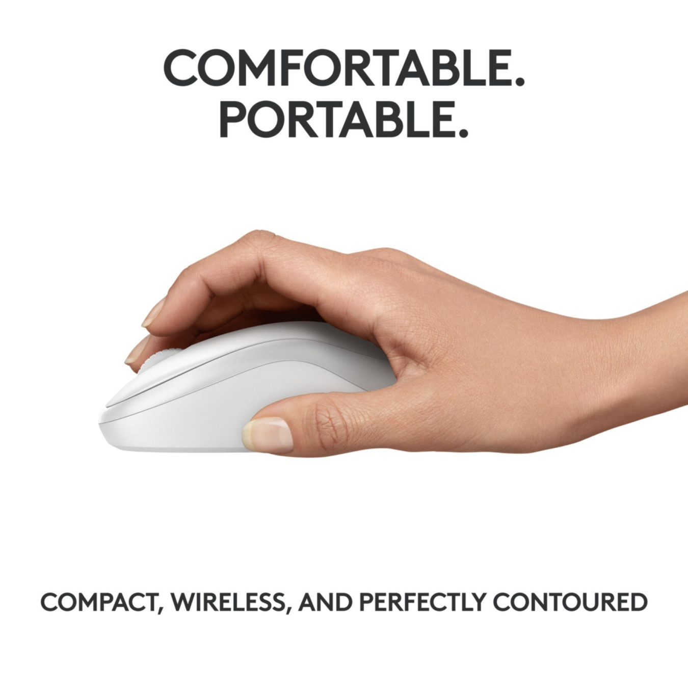 Logitech M240 Bluetooth - 910-007120 - Wireless Travel Mouse, Ambidextrous, Silent Click, White