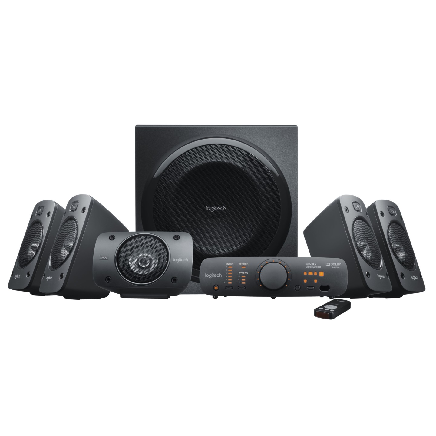 Logitech Z906 - 980-000468 - 5.1 THX Certified Powered Surround Speaker System, Black, 500W RMS
