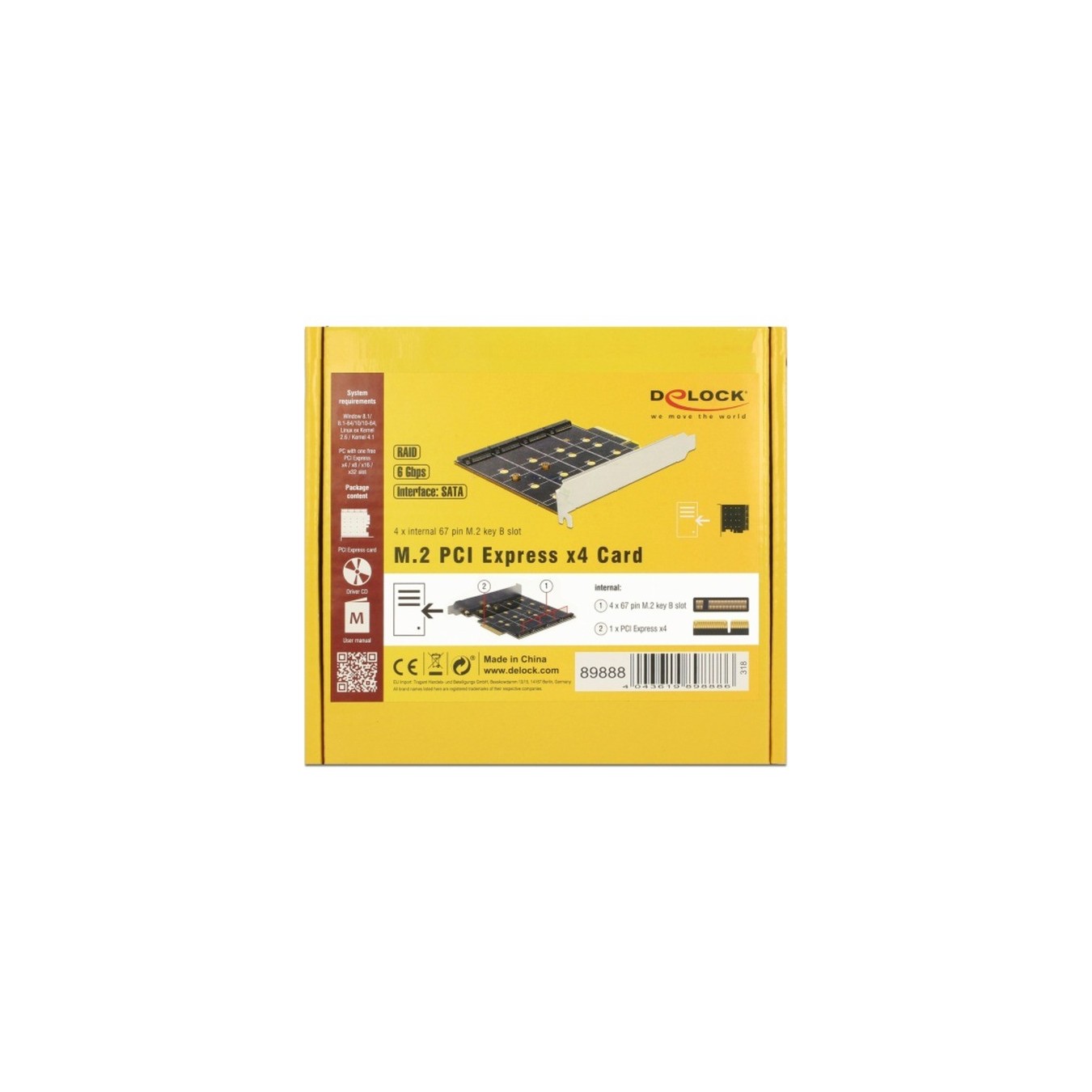 PCIe Card - 4x internal M.2 B with RAID, RAID card — Buy in Cyprus with Fast Delivery