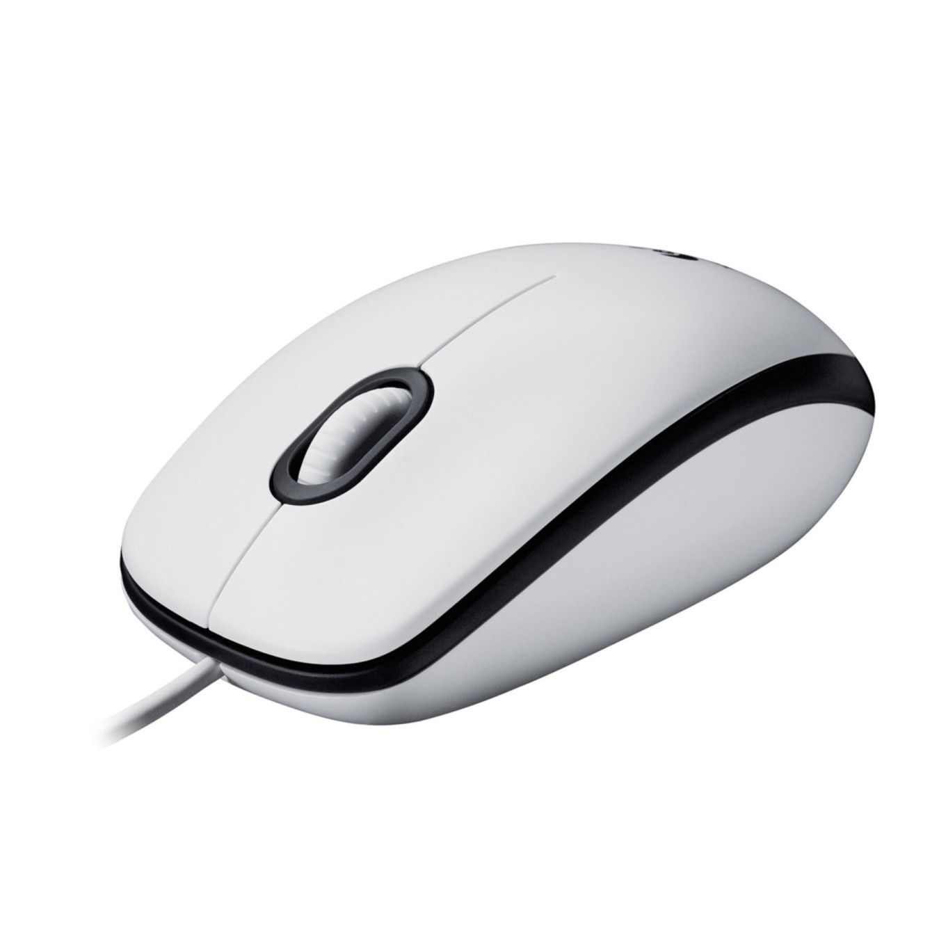 Logitech M100 Wired Optical Mouse - 910-006764 - White, USB-A, 1000 DPI, Ambidextrous, 3-Button