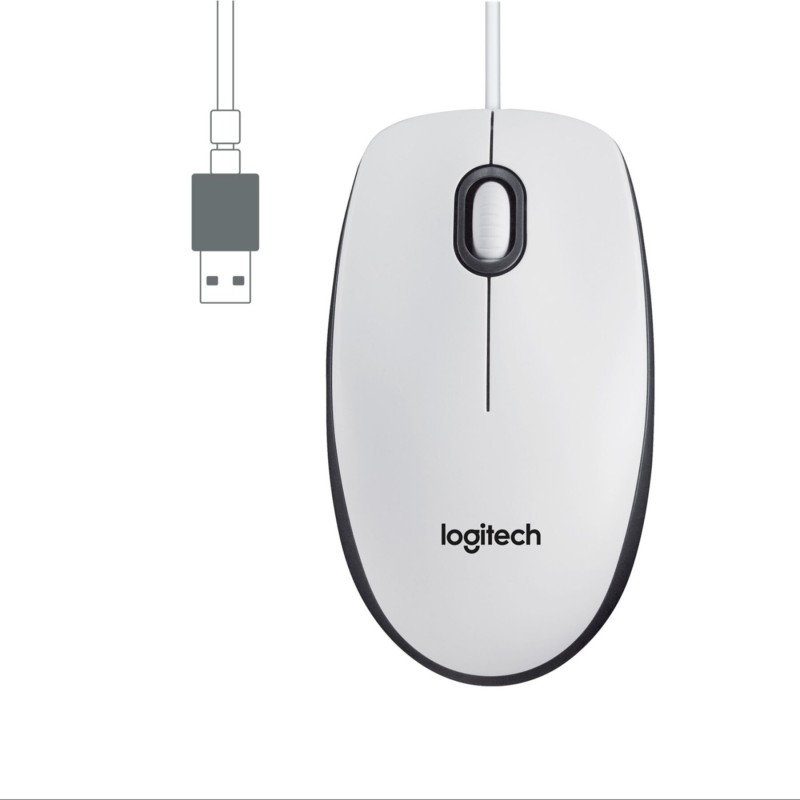 Buy Logitech M100 Wired Optical Mouse - 910-006764 - White, USB-A, 1000 DPI, Amb... in Cyprus, Nicosia, Limassol, Larnaka, Pafos