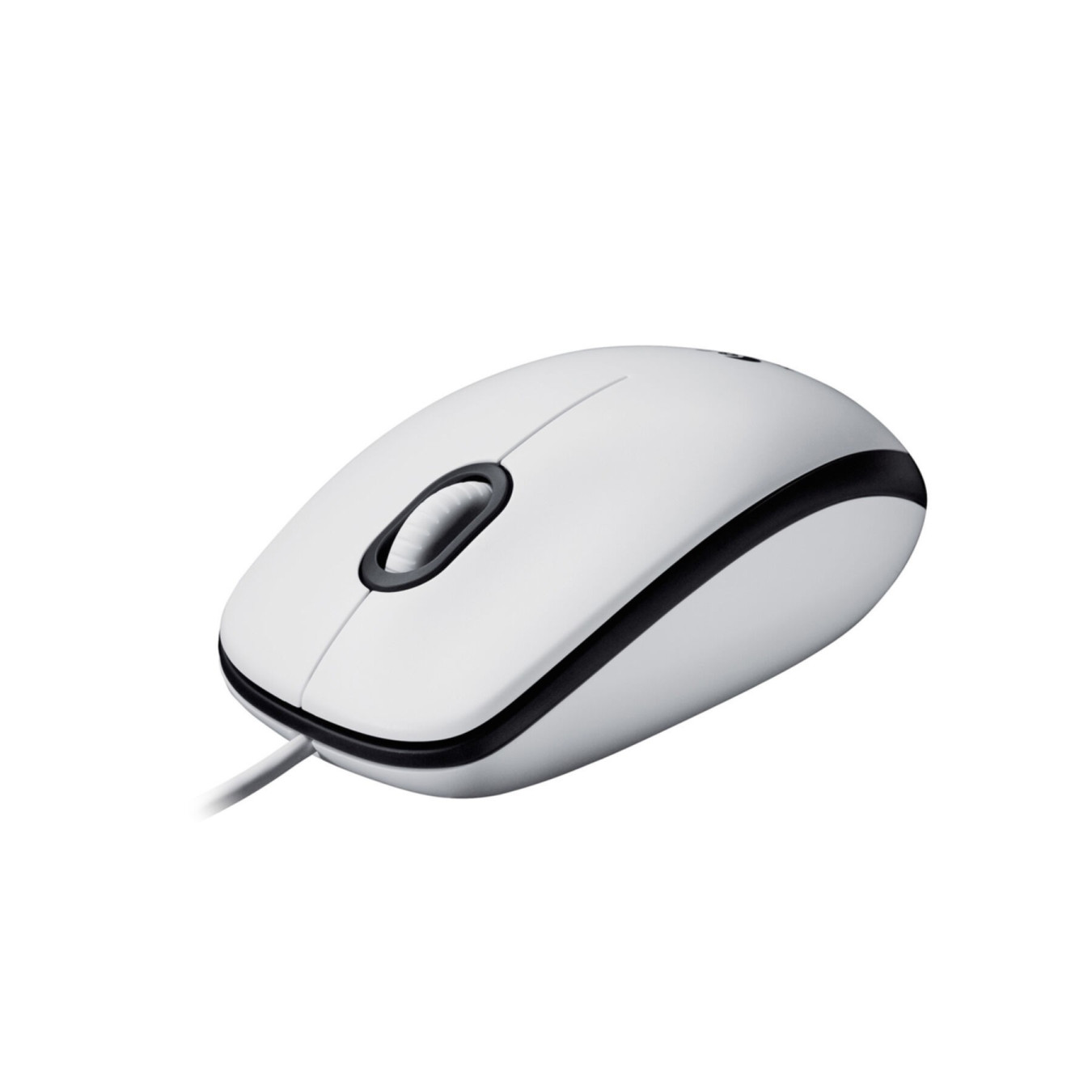 Logitech M100 Wired Optical Mouse - 910-006764 - White, USB-A, 1000 DPI, Ambidextrous, 3-Button