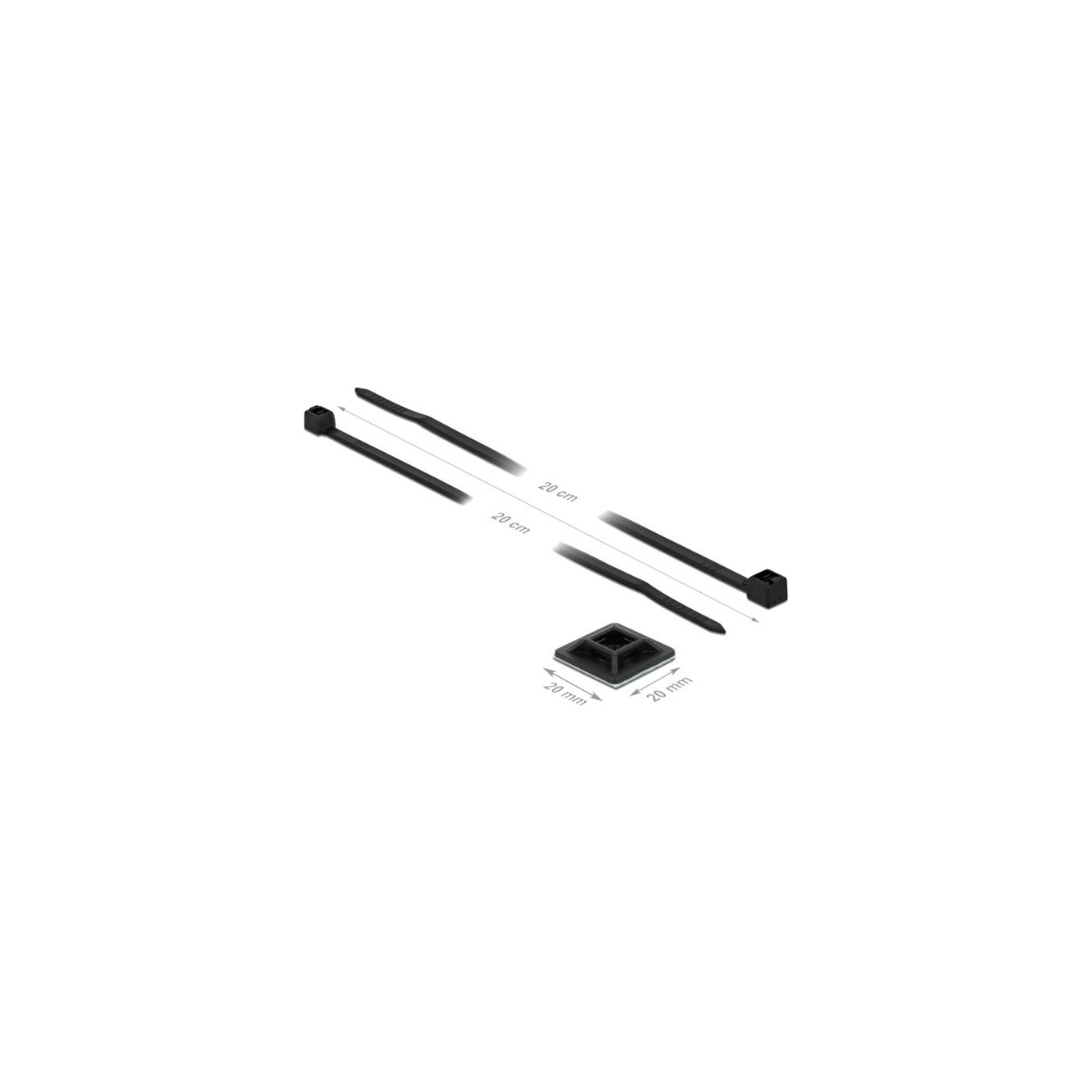 Mounting Base 20 x 20 mm with Cable Tie - L 200 x W 2.5 mm — Buy in Cyprus with Fast Delivery
