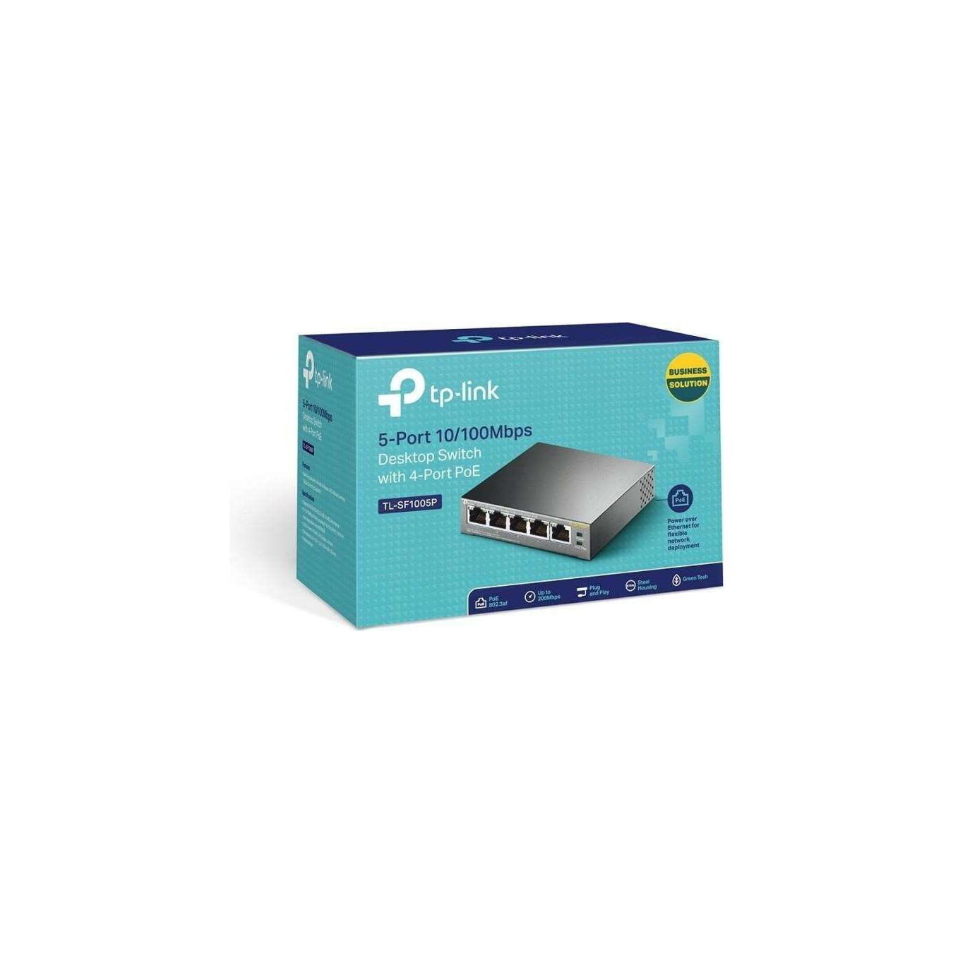 TP-Link TL-SF1005P - 5-Port Fast Ethernet Unmanaged Switch - 4x PoE (IEEE 802.3af), Desktop — Buy in Cyprus with Fast Delivery