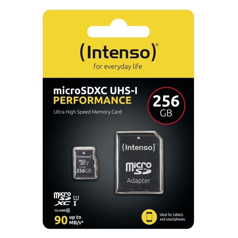 Buy Intenso microSD Performance - 3424492 - 256GB Class 10 UHS-I U1, Black, SD A... in Cyprus, Nicosia, Limassol, Larnaka, Pafos