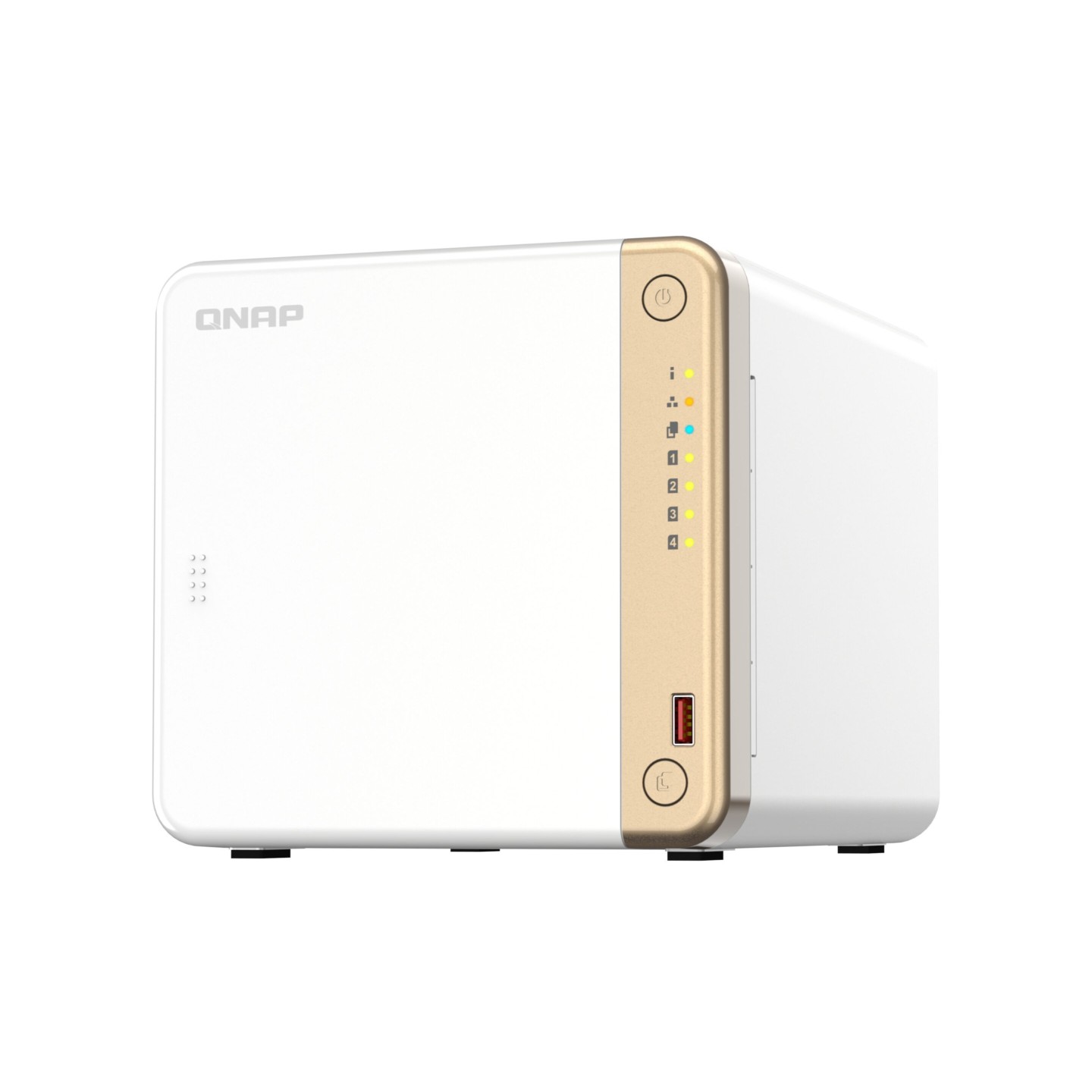 QNAP TS-462-4G - 4-Bay NAS, White | Intel Celeron N4505 2.0–2.9GHz, 4GB DDR4, 2x M.2, 2.5GbE
