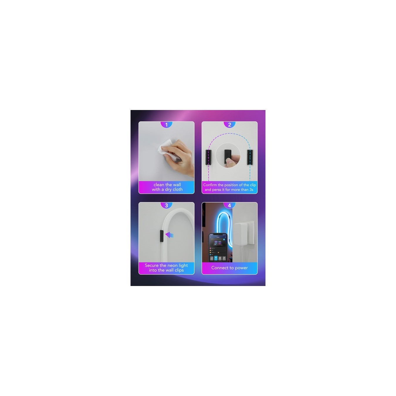Clips for Neon Light Tube 2 — Buy in Cyprus with Fast Delivery