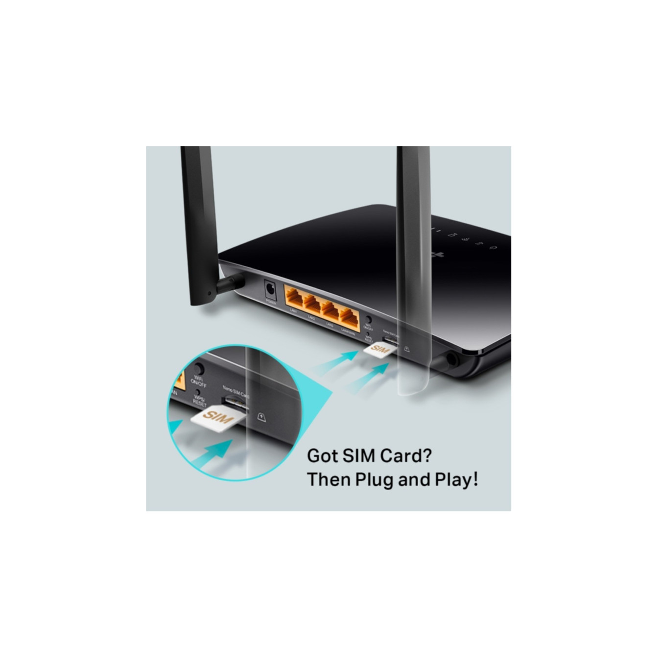 TP-Link 4G LTE Router - TL-MR6400 - Single-Band 300Mbps, Wi‑Fi 4 (2.4 GHz), Built-in SIM, Tabletop